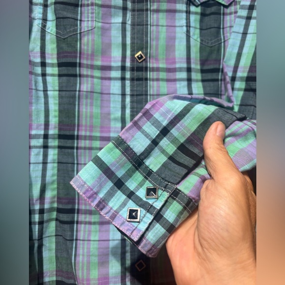 Rock 47 by Wrangler Women's Diamond Snap Western Cowgirl Shirt Size XXL - Picture 4 of 10